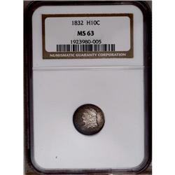 "1832 H10C MS63 NGC. V-9, LM-7, R.2. Ric"