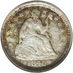 1840-O H10C Drapery MS62 NGC. The 1840-