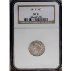"1814 10C Large Date MS61 NGC. JR-3, R.2"