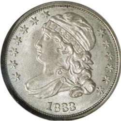 "1833 10C MS64 NGC. JR-9, R.2. This sati"