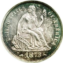 1873-S 10C ARROWS MS64 NGC.From The Fra