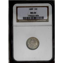 1889 10C MS66 NGC. Fully lustrous with 