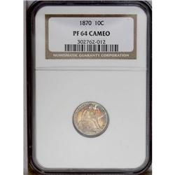 1870 10C PR64 Cameo NGC.From The Frank 