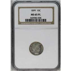 1899 10C MS65 Prooflike NGC. Light pear