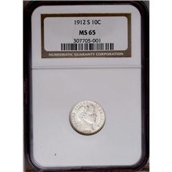 1912-S 10C MS65 NGC. This is a fully br