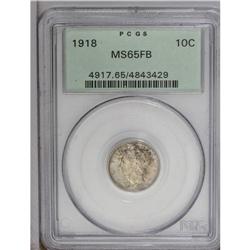 1918 10C MS65 Full Bands PCGS. Dappled 