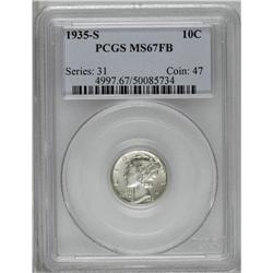 1935-S 10C MS67 Full Bands PCGS. A blaz