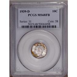 1939-D 10C MS68 Full Bands PCGS. A rema