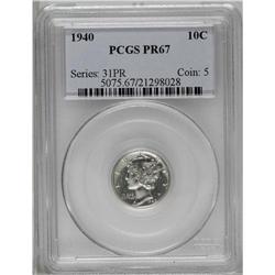 1940 10C PR67 PCGS. A few speckles of g