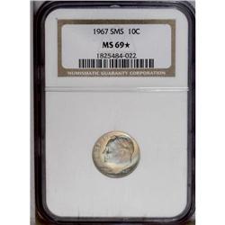 1967 10C SMS MS69 S NGC. Fully struck a