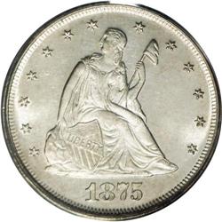1875 20C MS64 PCGS. This exquisitely st