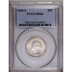 1936-S 25C MS66 PCGS. Pristine surfaces