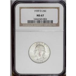 1939-D 25C MS67 NGC. Well struck with c