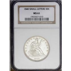 "1840 50C Reverse of 1838, Small Letters"