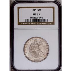 1843 50C MS63 NGC. Despite a fairly hig