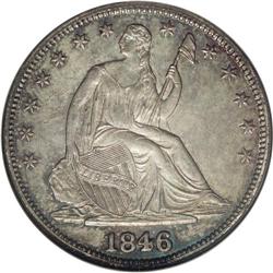 1846 50C 6 Over Horizontal 6 MS62 NGC. 