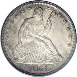 1851-O 50C MS64 PCGS. The 1851-O is fai