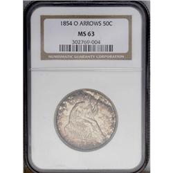 1854-O 50C Arrows MS63 NGC. The design 