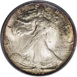 "1918-D 50C MS64 PCGS. Sharply struck, a"