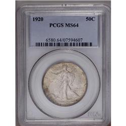 1920 50C MS64 PCGS. Light silver-gray t