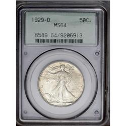 1929-D 50C MS64 PCGS. A shimmering and 