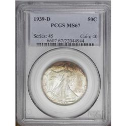 1939-D 50C MS67 PCGS. Lustrous surfaces