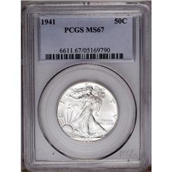 1941 50C MS67 PCGS. Brilliant surfaces 