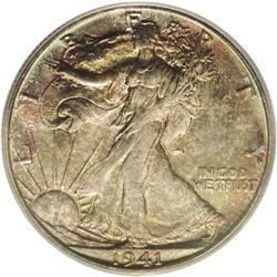 1941-S 50C MS66 PCGS. Richly variegated