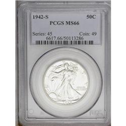 1942-S 50C MS66 PCGS. A richly lustrous