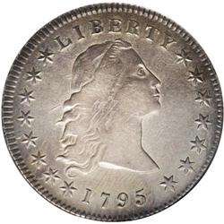 "1795 S$1 Flowing Hair, Three Leaves VF3"