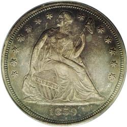 1859-S S$1 AU53 PCGS. The Philadelphia 