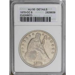 1870-CC S$1 --Cleaned--ANACS. AU50 Deta