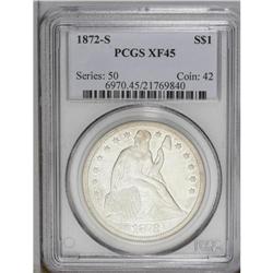 1872-S S$1 XF45 PCGS. A lightly toned a