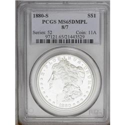 1880-S S$1 8 Over 7 MS65 Deep Mirror Pr