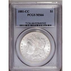 1881-CC S$1 MS66 PCGS. A frosty and bol