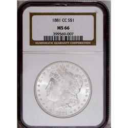 1881-CC S$1 MS66 NGC. The strike is int