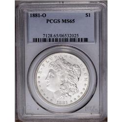 1881-O S$1 MS65 PCGS. Essentially well 