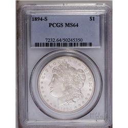 1894-S S$1 MS64 PCGS. This near Gem S-M