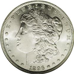 1896 S$1 MS67 NGC. This common date Mor
