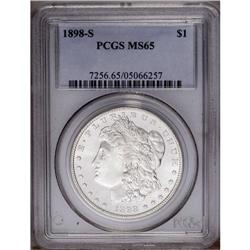 "1898-S S$1 MS65 PCGS. A brilliant, high"