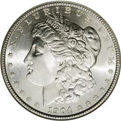 "1904 S$1 MS65 NGC. A splendid-looking, "