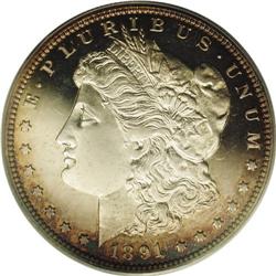 1891 S$1 PR65 Cameo PCGS. Both sides ha