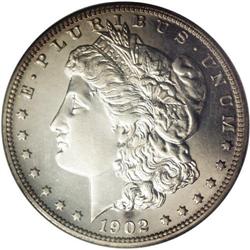 1902 S$1 PR66 NGC. Slight cameo contras