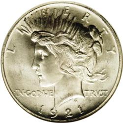 1921 S$1 PEACE MS67 NGC.From The Robert