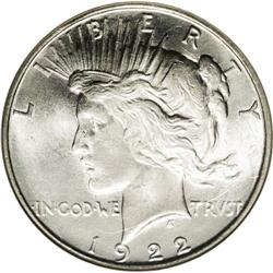 1922-D S$1 MS67 NGC. Peace Dollars are 