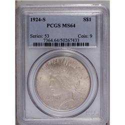 1924-S S$1 MS64 PCGS. Golden-brown surf
