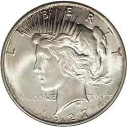 1927-D S$1 MS65 NGC. A satiny Gem with 