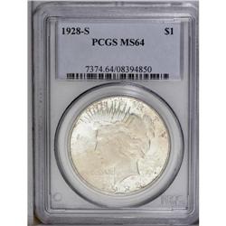 1928-S S$1 MS64 PCGS. Well struck and l
