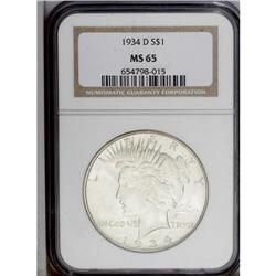 1934-D S$1 MS65 NGC. The design element