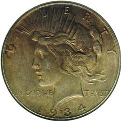1934-S S$1 MS63 ANACS. A well struck ex